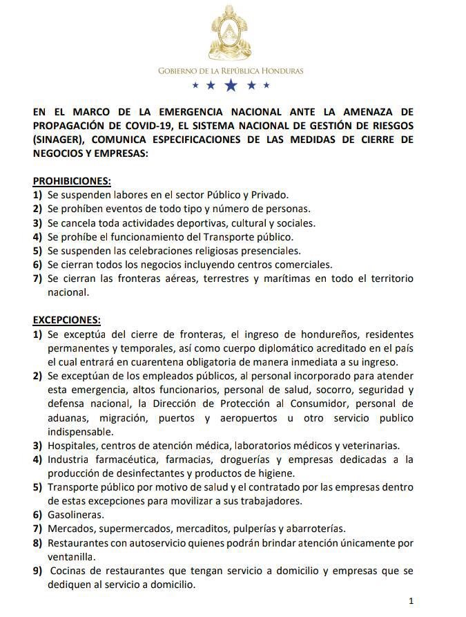NOTICIEROALDIAR's tweet photo. Tome Nota. Pero sobre todo a tomarle importancia, hablamos de proteger y salvar vidas! Oremos por nuestras autoridades, por todo los equipos del área de la salud, por los enfermos y por todos los hondureños, Dios con nosotros! #YoMequedoEnCasa
#COVID19 https://t.co/HPsBYVpWyB