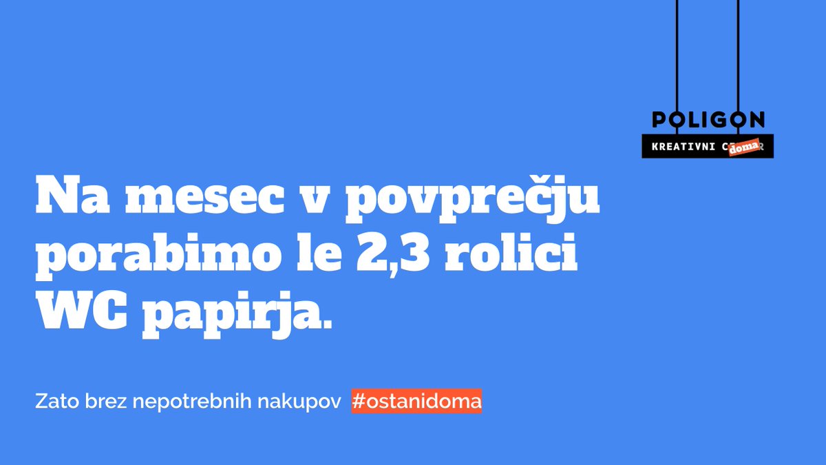 Vsak dan tovarne po svetu izdelajo 84 milijonov rolic papirja. #ostanidoma #kreativnidoma

vir: tinyurl.com/rsns7sh