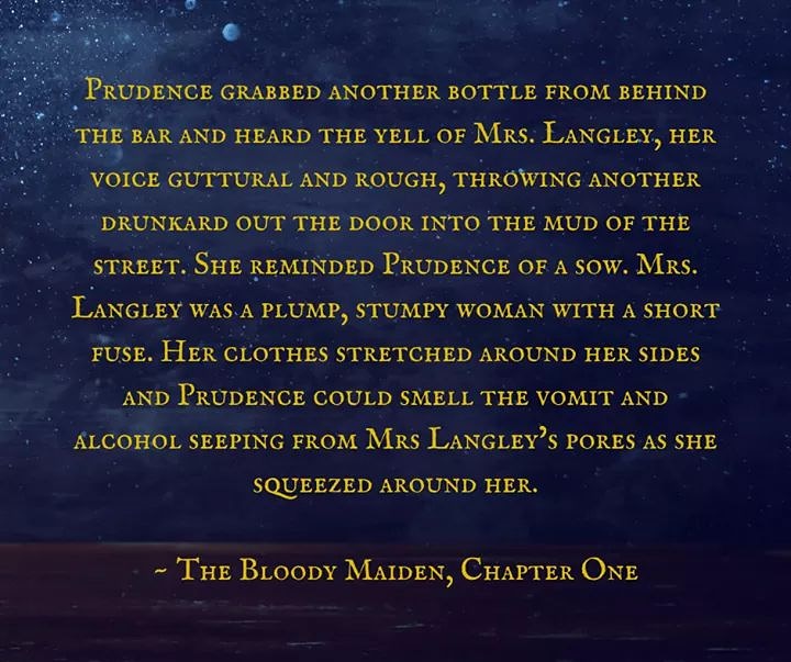 Mrs. Langley is one of the worst characters in #TheBloodyMaiden who isn't the antagonist, she makes Prudence's life a living hell ☠ #booksnippet #amwritingfantasy what are your most horrible characters #WritingCommunity ?