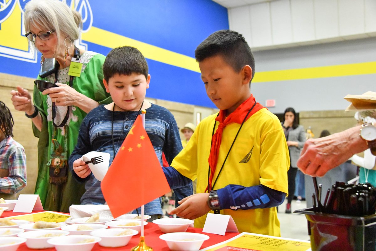 LubbockISD's tweet photo. Honey Elementary students traveled around the world last Friday, celebrating the different countries represented at the school 🌎✈️ Students explored different cultures through food, games, and art activities!

#WeAreLubbockISD https://t.co/pAfPF77CqH