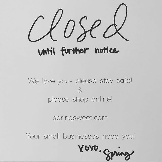 _SpringSweet's tweet image. Friends. ⁣
Hardest. Decision. Ever.⁣
But I really feel the importance of social distancing and quarantining this week for the safety of our staff, customers and brides. We’ll be monitoring the situation closely and hopefully reopening in the next 7-1… ift.tt/2Qh4tiM