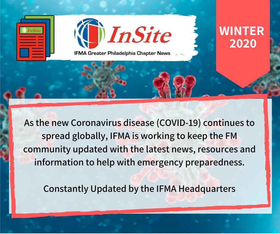IFMA has created a coronavirus resource page online, which will be continually updated with the latest information, learning opportunities and materials on infection prevention and control, strategic preparedness and risk management. 

ifma.org/news/what's-ne…