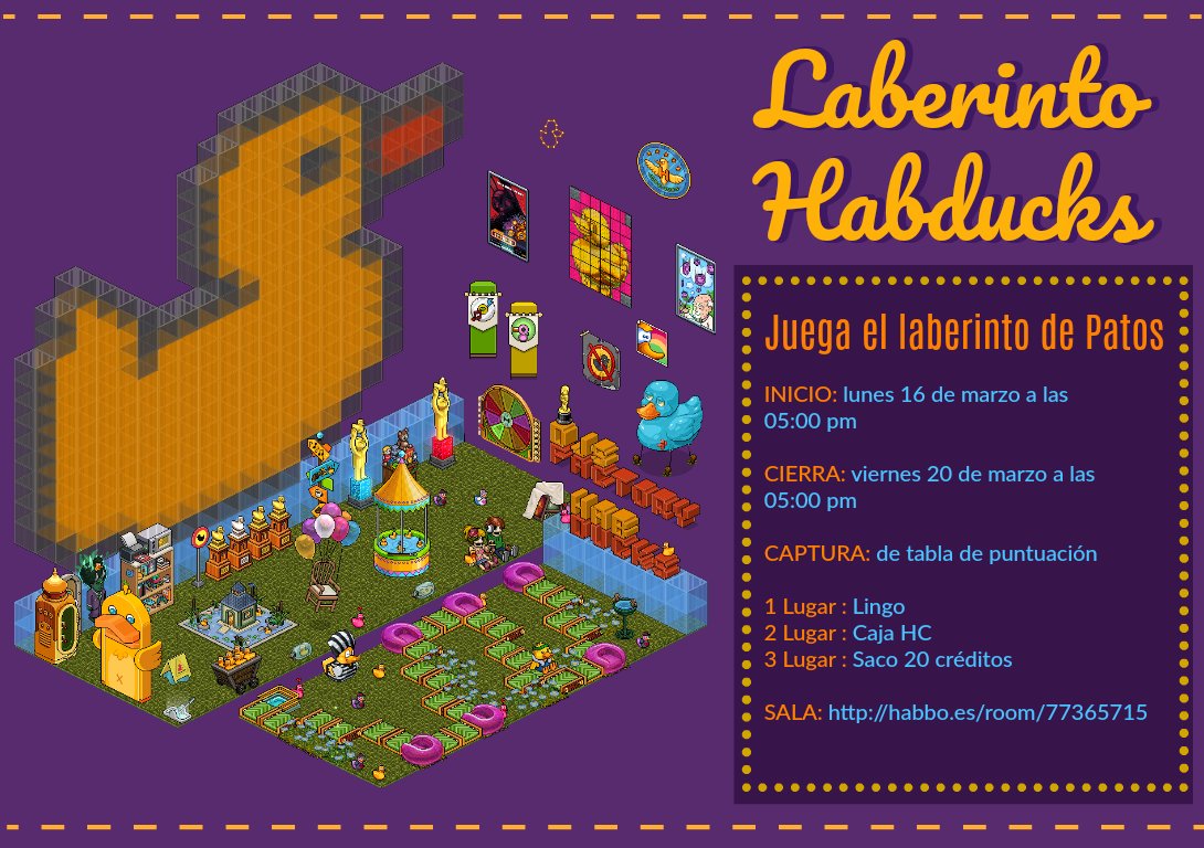 WebHabDucks's tweet photo. 🎮JUEGA LABERINTO
📅INICIA 16 DE MARZO ⏰05:00 PM HORA WEB
📅CIERRA 20 DE MARZO ⏰05:00 PM HORA WEB
🥇LINGO 🧽
🥈CAJA 🎁
🥉SACO 💰
🏨https://t.co/ckB4kRiMLe
🏘️SALA DE :.:ZYYON:.: @ZyyonLeny 
🦆https://t.co/vGfiB0m47b
📻https://t.co/4112dB9nRo https://t.co/0KmXzigJtQ