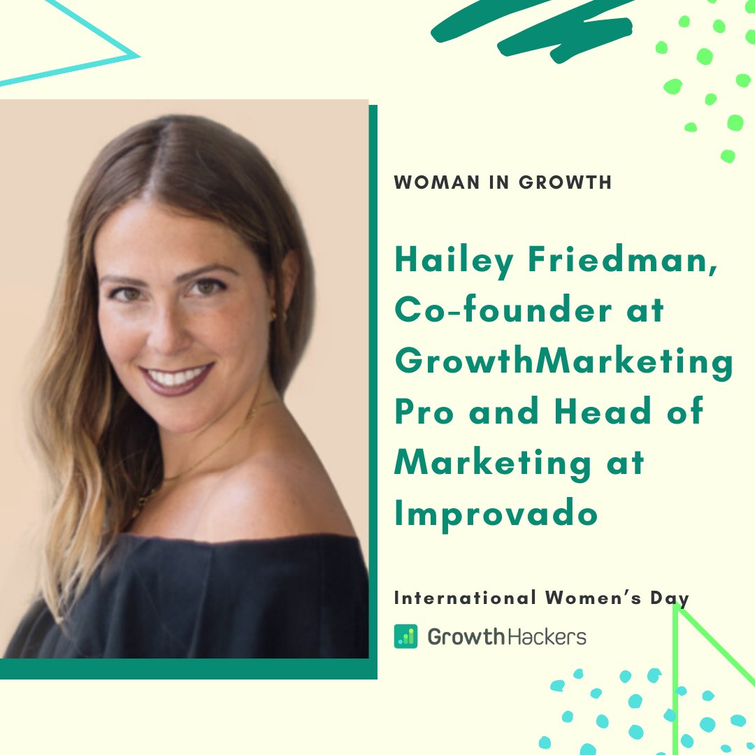 <a href="/HaileyFriedman/">Hailey Friedman</a> helps marketers &amp; founders to grow startups faster. She has contributed to breakout growth in companies like GrowtMarketing Pro, Improvado, and RealtyShares. To watch her full speech on #GHConf19, check this virtual pass (bit.ly/GHConf19) #WomenInGrowth
