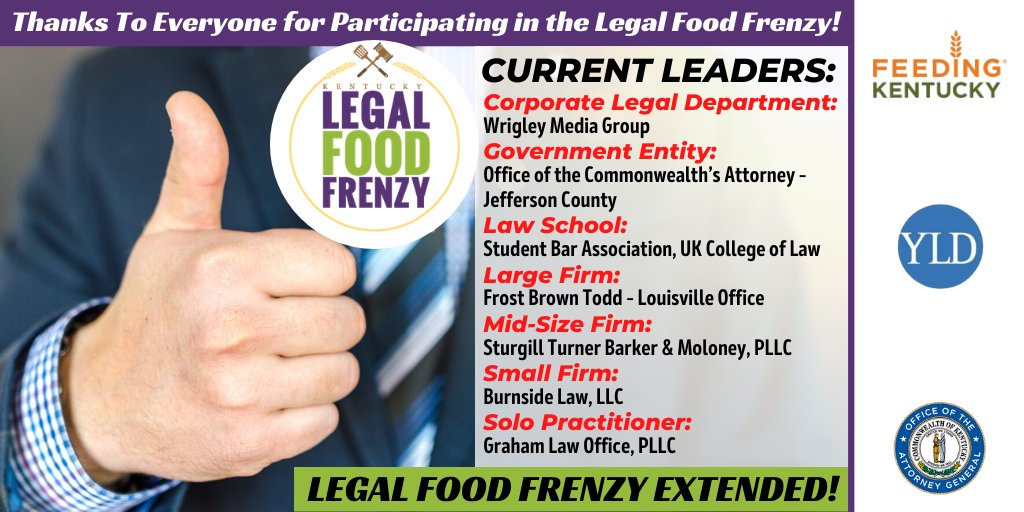 KyFoodFrenzy's tweet photo. Thanks again to everyone participating in the @KyFoodFrenzy! Due to the Coronavirus, the competition has been extended into April! #Kylff #FeedtheFrenzy #EndHunger @KBAYLD @kyoag https://t.co/X8vBEl8iDL