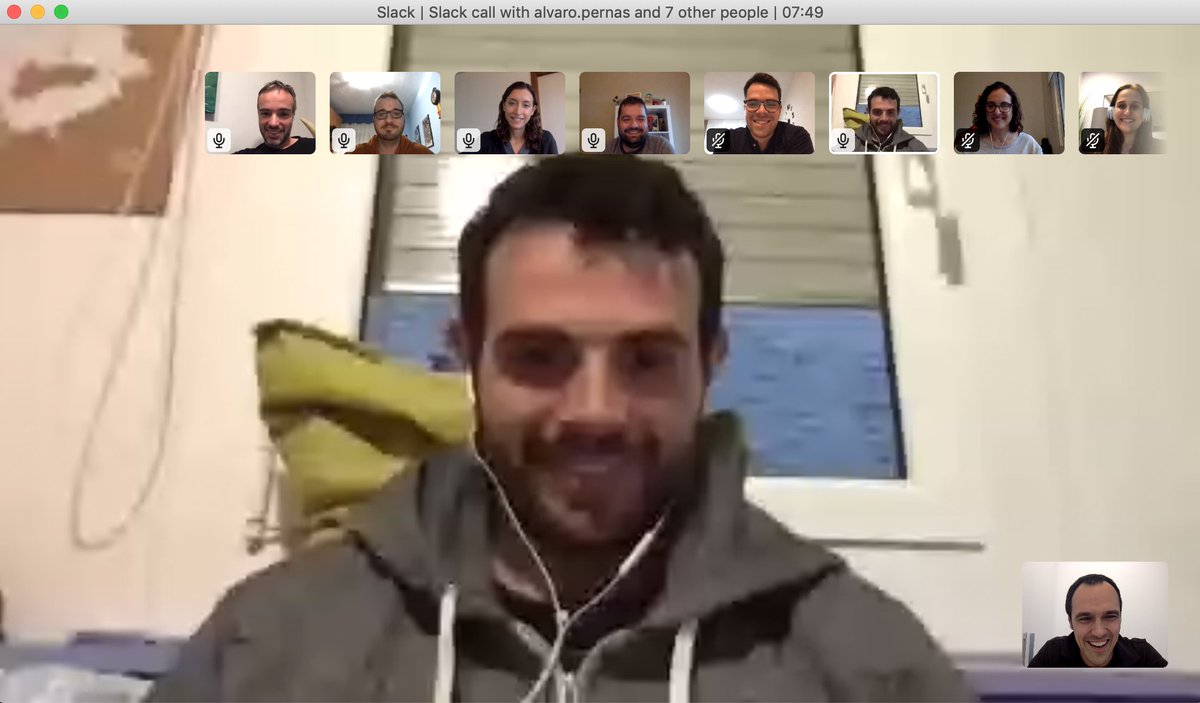 docmorris_tech's tweet photo. Awesome remote on-boarding today with our 4 new teammates in Product Engineering! Welcome to the team!! 👋 #NothingCanStopUs ! 💪🚀 https://t.co/swEzHPs8VF