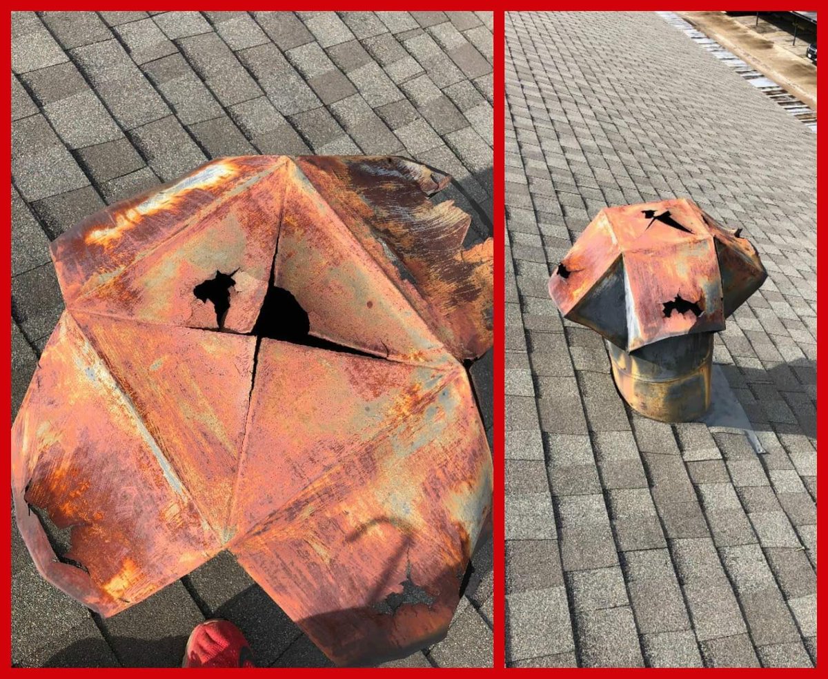 That's a jacked up Roof Jack! Jacks provide ventilation, but this galvanized Jack has rusted out and had to be replaced. 
#JackedUp #RoofJack #ThatsAFactJack #DuckDynasty #Options #Roofing #Contractor #WeDoItAll #Rusty #HoustonStrong #QuickRoofing