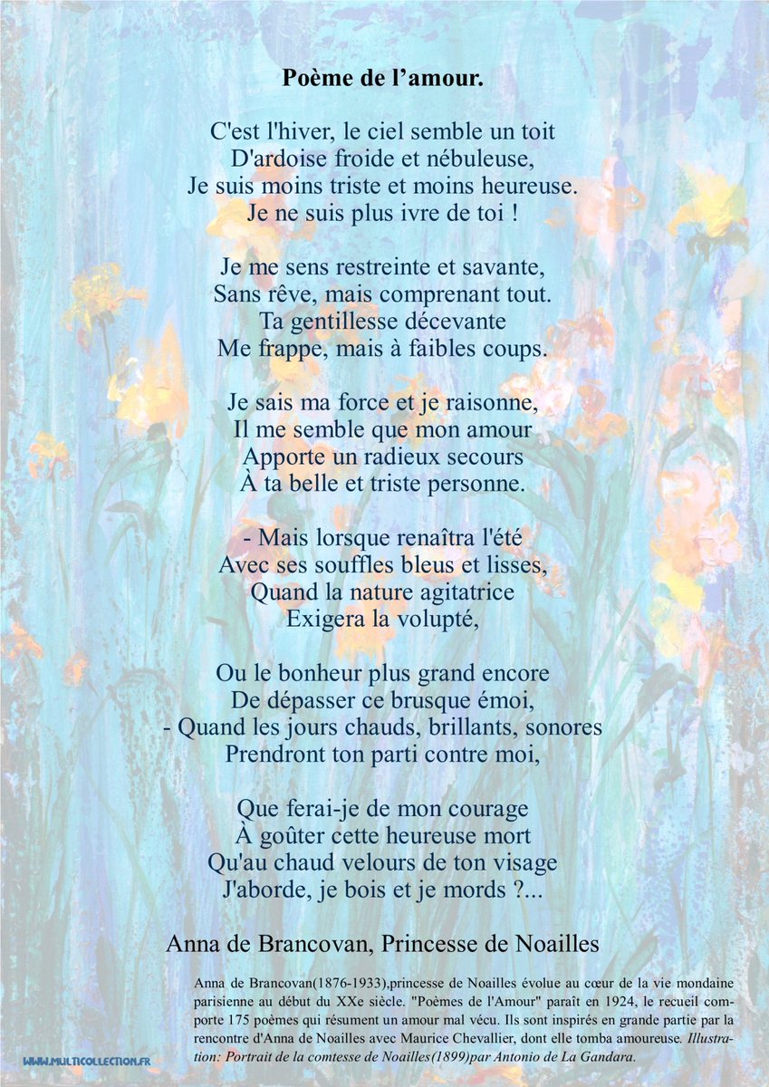 djclone92's tweet image. #Jour8 du #PrintempsdesPoètes : "Poème de l'amour" d'Anna de Noailles princesse Brancovan, une poétesse extraordinaire  #AnnadeNoailles #Poème #Poésie #Courage #Culture #Paris #philatélie #philately #timbres #stamps