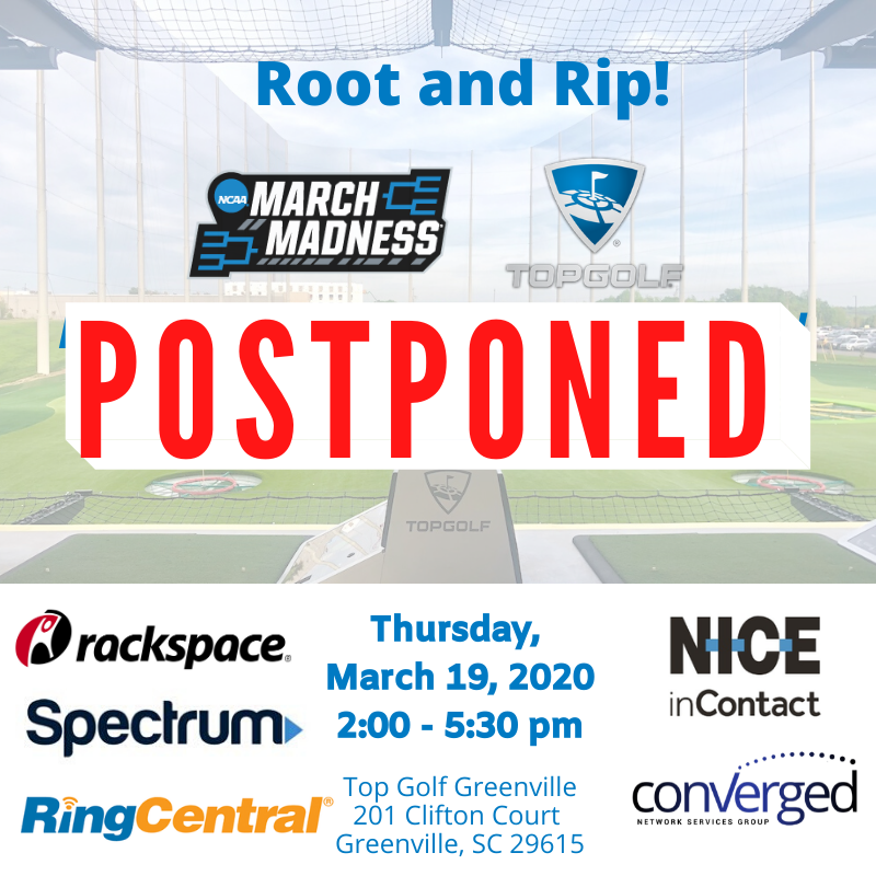 At this time we are postponing this event. We will let you know when we reschedule. Thank you!

<a href="/Rackspace/">Rackspace Technology</a> <a href="/inContact/">NICE inContact</a> <a href="/SpectrumBiz/">Spectrum Business</a> <a href="/RingCentral/">RingCentral</a> <a href="/CNSGCLOUD/">Converged Network Services Group (CNSG)</a>