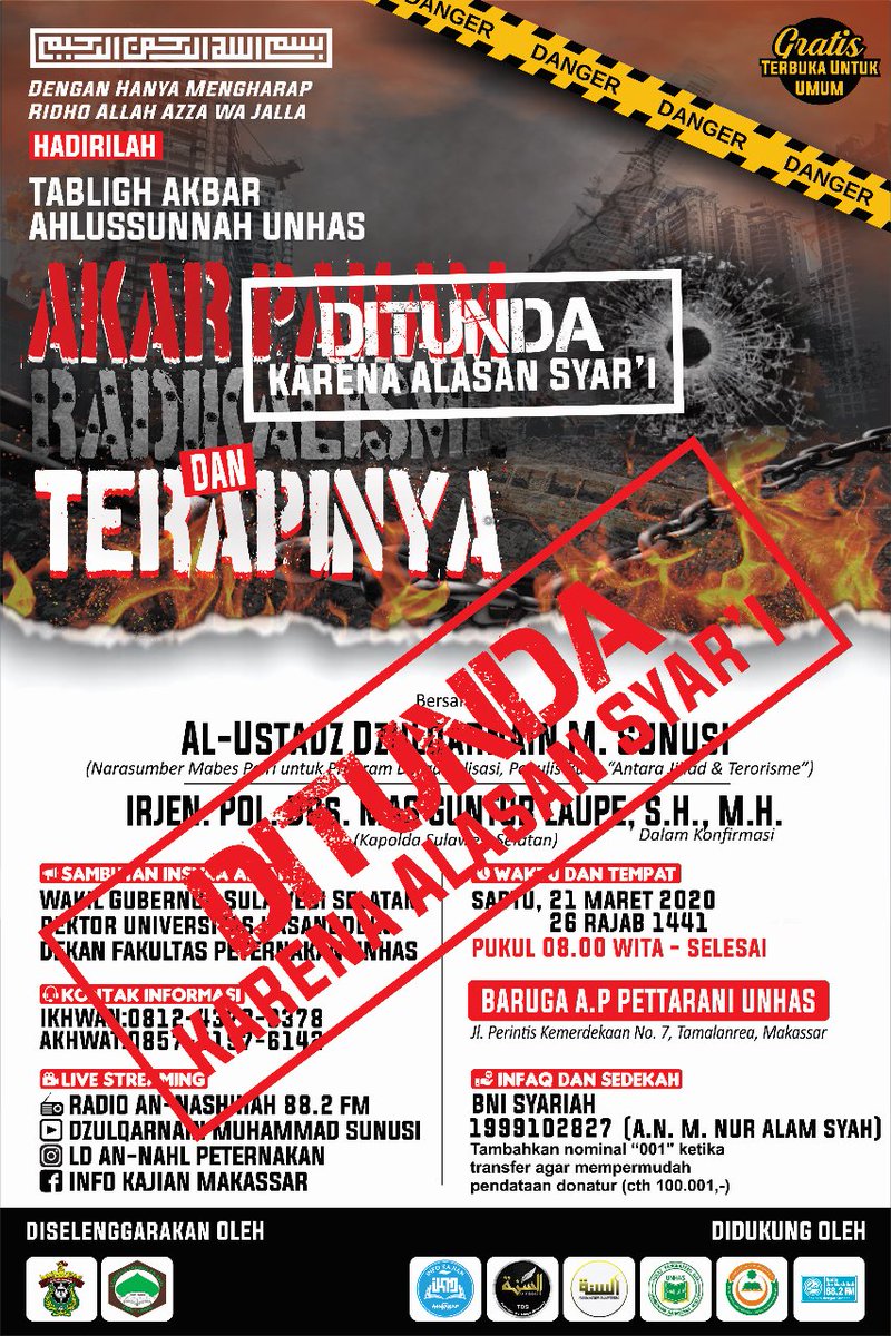 Qaddarallahu wamaa syaa fa'al

Tabligh Akbar Mahasiswa Unhas
DITUNDA

InsyaAllah, semoga Allah Ta'ala memudahkan di waktu dan kesempatan lain.