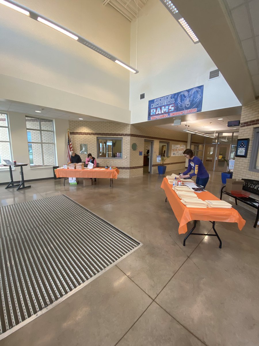 Working to get packets to students. <a href="/GreeneCoSchools/">Greene County Schools</a>