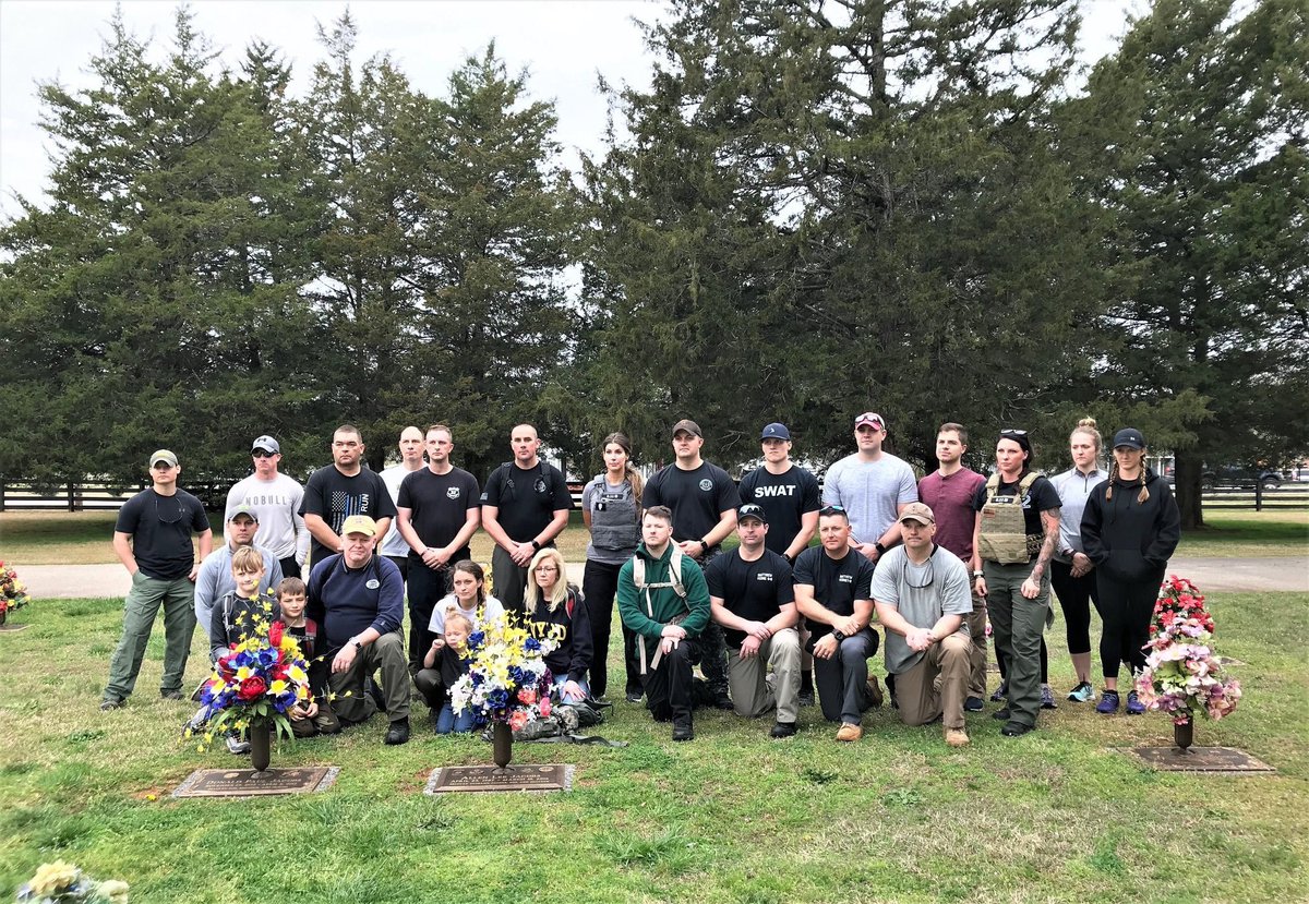 GvlPD's tweet photo. Saturday, officers participated in the 4th Annual Allen Jacobs Memorial Ruck.

Officers set out on a 12-mile ruck to fallen Officer Allen Jacobs’ grave site. 

It’s an opportunity for camaraderie &amp; to honor a brother who made the ultimate sacrifice. 

#r32pect #32 #neverforgotten https://t.co/zoRvtq9qIm