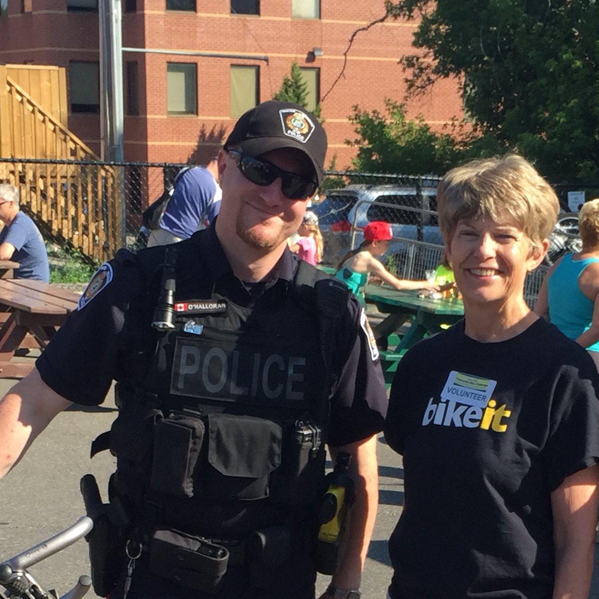 DD11DCMB's tweet photo. Some of the events and great people I have been fortunate to work with. Sgt. Todd here coaching our police hockey team as well being in charge of our 1 District CMB.   Andrea, Krista, Mike,  and Jane (Halton Hills and Regional Counselor) at Bike it to the market. https://t.co/DIDFWhNdK0