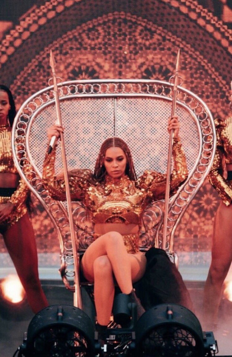 Beyoncé also performed the song as part of her ‘Formation World Tour’ in 2016, mixing it with ‘Ring the Alarm’; on the right is Black Panther co-founder and political activist Huey P. Newton in 1968, making it more apparent how the song is part of the Black Lives Matter movement