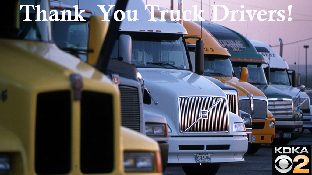 KDKA's tweet photo. THANK YOU, TRUCK DRIVERS 🙏🚛 You work countless hours delivering supplies to restock our shelves during this national emergency. We can't do this without you. https://t.co/Vj9vLNpOxl