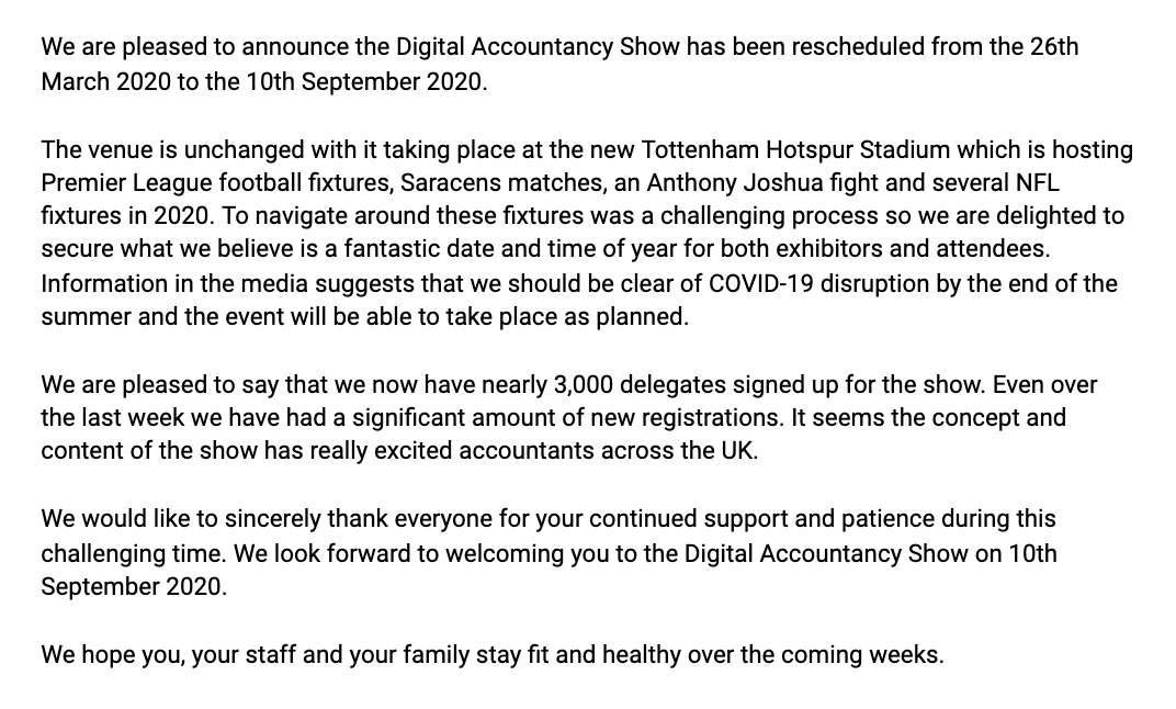 DigitalAccShow's tweet image. Confirmed new date for Digital Accountancy Show