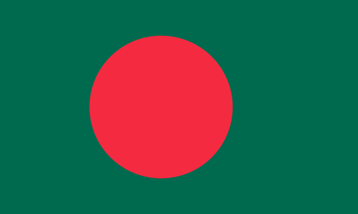 Bangladesh. 8/10. Unique design. Circle is off-centre so it appears central when at full hoist. Red represents blood spilt by it's people during the independence war. Adopted in 1972. In 2013 27117 people created the worlds largest human national flag a - Guinness World Record