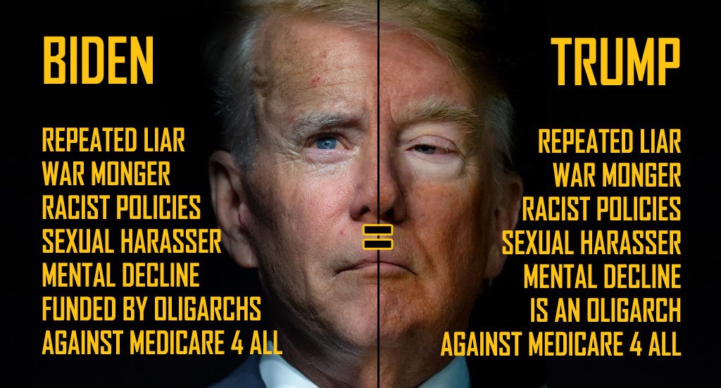 The Dem is establishment wants it to look like there’s light of day between their pathological liar and the one in the White House. 

Trump would have voted for the Iraq War, &amp; ALL the awful shit on Biden’s record. He didn’t though. He wasn’t there. Say what you will.

 #LyingJoe
