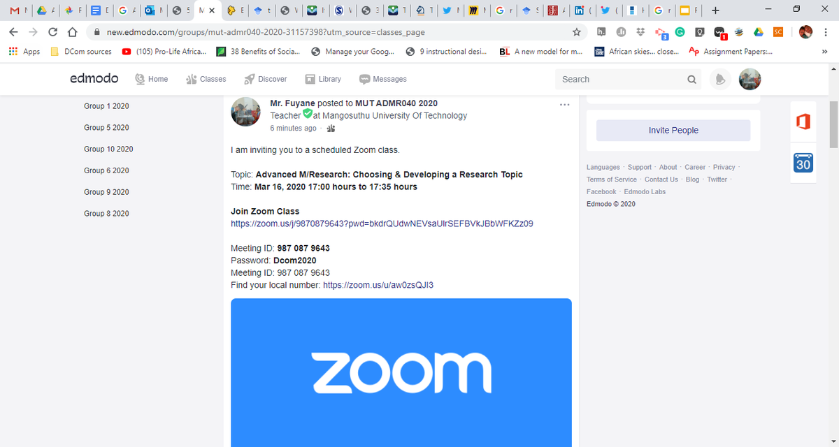 MutMktng's tweet photo. Using Zoom to ensure that learning continues. @CHERTL_RU @heltasa_telsig @TLDCMUT1 @CILT_UCT https://t.co/RWxe18oomv
