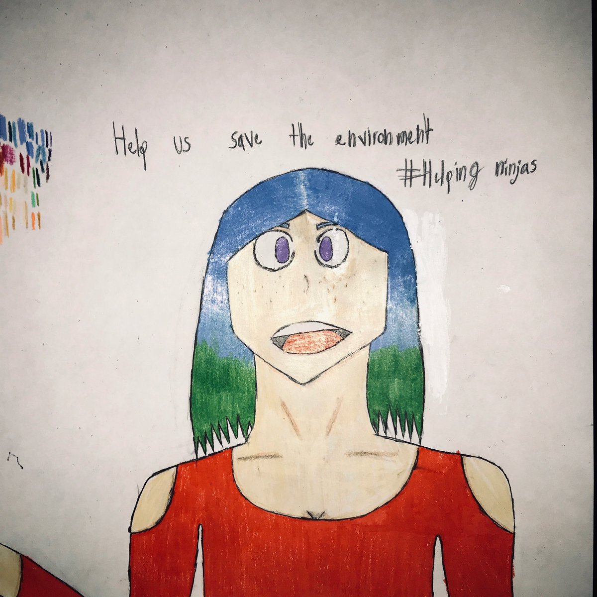 StandUp4RPlanet's tweet photo. Help Us Save The Environment! 🎨
Art by Isabella, Age 12, Nashville, TN
#HelpingNinjas 💚🌎 Share youth inspired art, help us #savetheplanet! Post &amp; tag @helpingninjas 
#StandUp4OurPlanet 
#climateanxiety #childartist #climatechangeisreal  #abstractart #picasso #inspired 💕🎨✨ https://t.co/AujHqQPayG