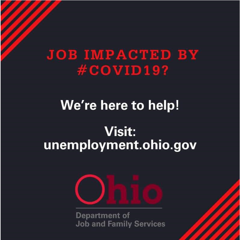 hancockjfs's tweet photo. Has your job been impacted by #COVD19?  We’re here to help!  Please visit https://t.co/1V9QxQAuIY for new information and visit https://t.co/akApjBz4Ru to apply for benefits.  Governor Mike DeWine signed an emergency order to expand flexibility to help you during this emergency. https://t.co/TXUKlmiTDI