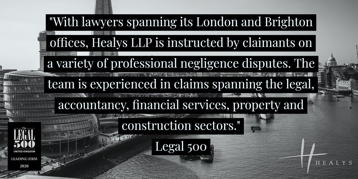 HealysLLP's tweet photo. Have you been let down by a professional?
@HealysLLP Professional Negligence Solicitors win over 95% of their client's claims.
Contact us today for more details on how we can assist you:
https://t.co/BOKJYuOHo0
#negligence #lawsuit #makeaclaim #legal500 https://t.co/ACrVt9Mz7g