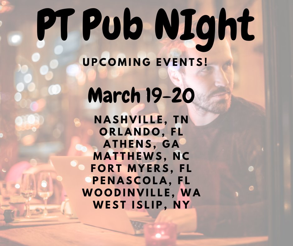 In light of recent events, we are leaving it up to those HOSTING events to cancel. Meanwhile, here are the next upcoming #PTPubNight

Make sure to check out our events page for more details: facebook.com/pg/ptpubnight/…