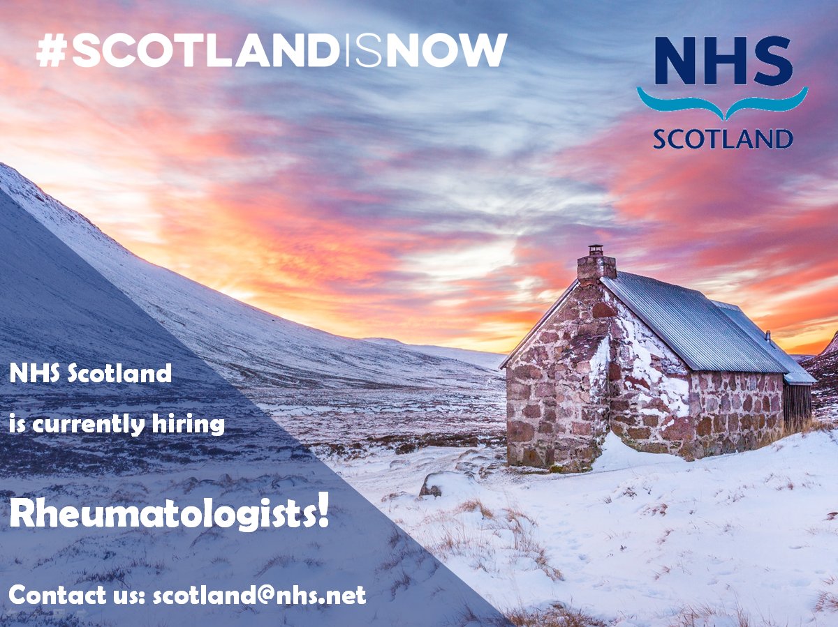 nhs_scotland's tweet photo. #NHSScotland is currently looking for Rheumatologists to join our teams around the country. Come and see what Scotland has to offer!
#recruitment #jobs #hiring #careers #rheumatology #visitscotland #stayinscotland #workinscotland #scotlandisnow #scotlandisopen https://t.co/jqKNU6H1eo