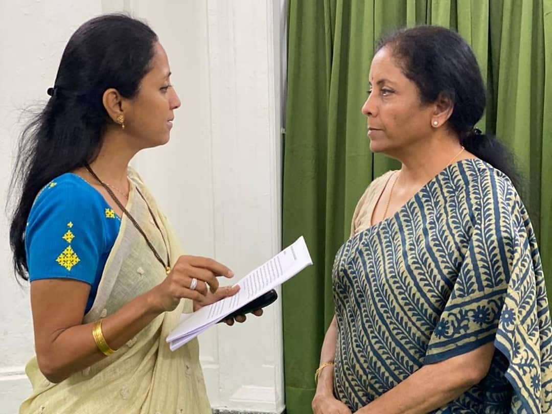 supriya_sule's tweet photo. Thank you so much Hon.Nirmala Sitharaman (@nsitharaman) Ji. and Hon. Anurag Thakur (@ianuragthakur) Ji for reassuring me that you will address the #PMCBank Issues at the Earliest. https://t.co/RfhStpbrZn