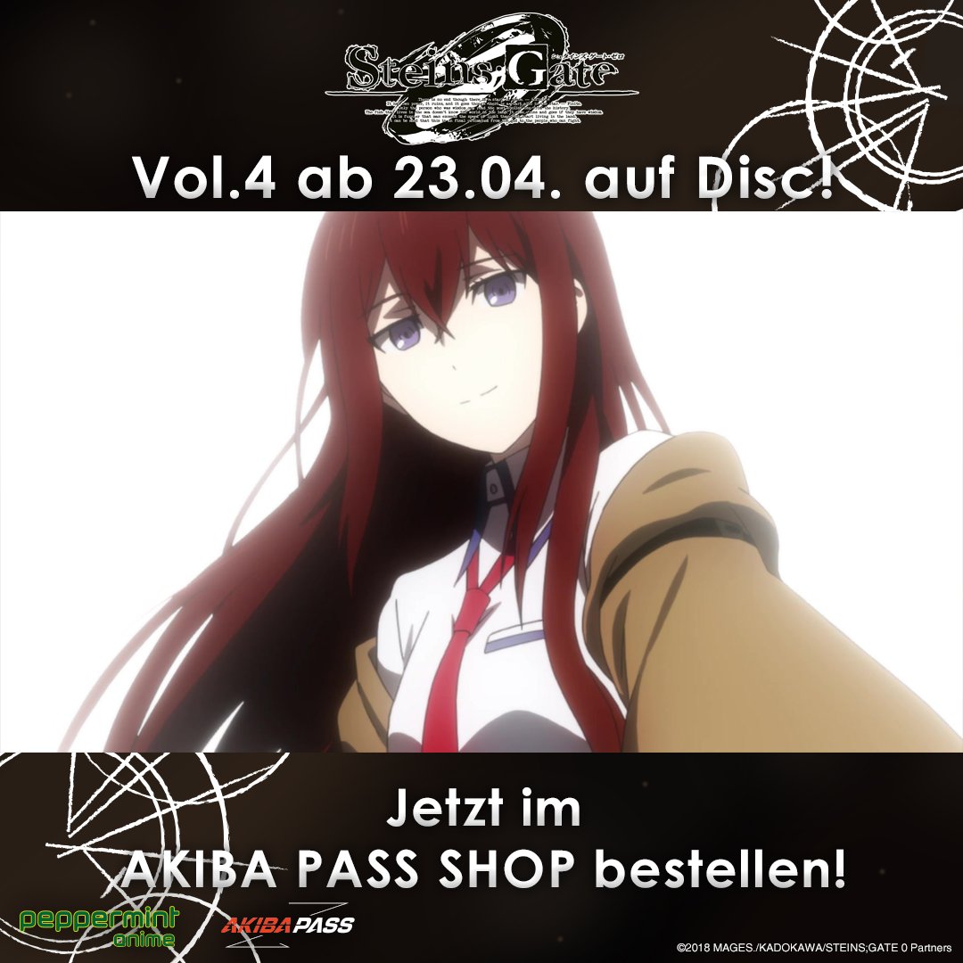 PepperAnime's tweet photo. Was wohl aus Kurisu wird? Steins;Gate 0 - Vol. 4 jetzt vorbestellbar und ab 23.04. auf Disc erhältlich! Shop: https://t.co/k3JWX6Ew2n #anime #steinsgate #readingsteiner #futuregadgetlab https://t.co/3RDP5EQ6gM