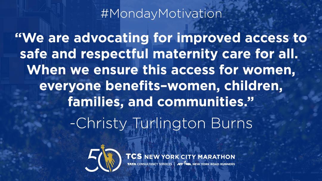 nycmarathon's tweet image. @CTurlington, advocate and founder of @everymomcounts, ran the #TCSNYCMarathon to go the extra mile for what matters to her the most. Browse our charity partners here: bit.ly/33p3GBz #50YearsRunning #MondayMotivation