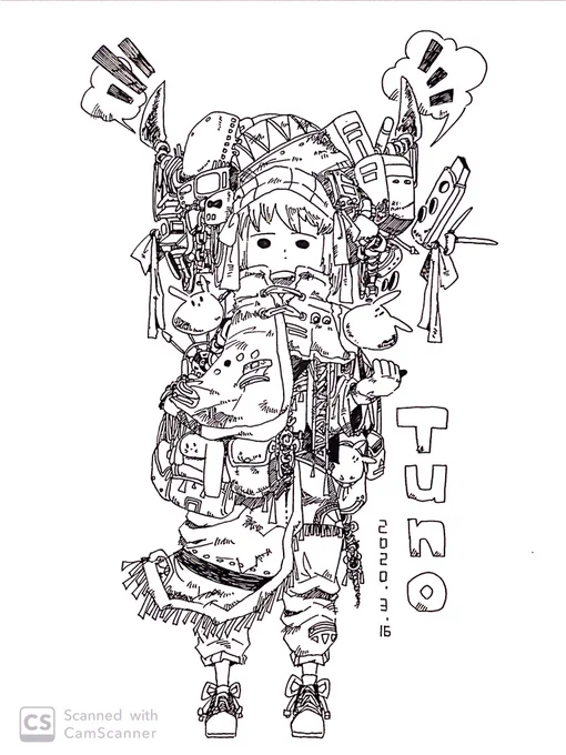 おやすみですー!「Tuno」#絵描きさんと繋がりたい #ペン画を流してペン画民を増やそう 