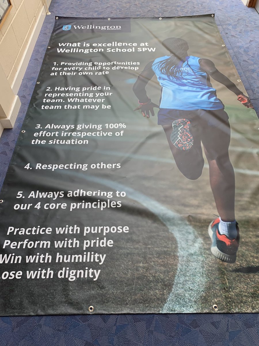 What is excellence ⁦<a href="/wellingtonsch1/">Wellington School</a>⁩ . Great new banner to go up in the PRSC reinforcing our beliefs 
#excellence
