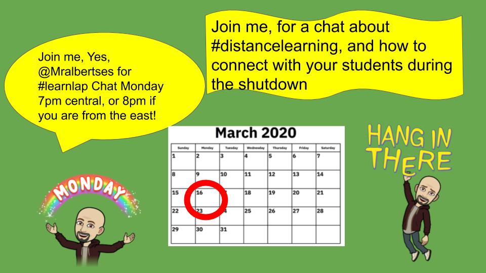 Learning can and will continue, we just need to figure it out.  Join me tonight at 7pm central time #Learnlap as we explore #distancelearning .  <a href="/PlymouthSch/">Plymouth Public Schools</a>  #tlap