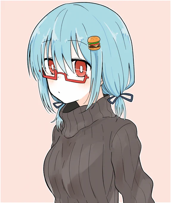 二つ結びハンバーガーちゃんすきだから描いた…… 