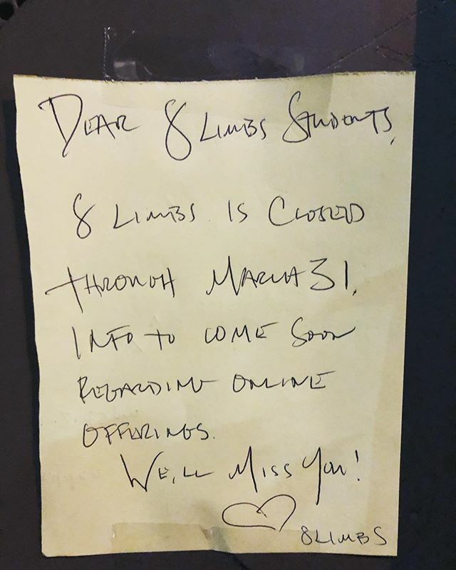 8limbsyoga's tweet photo. Beloved 8 Limbs Community, the next phase has arrived. Our physical spaces are now closed, with online options to start ASAP. 
Stay tuned, and start calm, we’re all in this together, apart. ❤️❤️❤️❤️❤️❤️❤️❤️❤️❤️❤️❤️❤️❤️❤️❤️❤️❤️❤️❤️ https://t.co/FZ9hv8b6Y8 https://t.co/CVepZxExmX