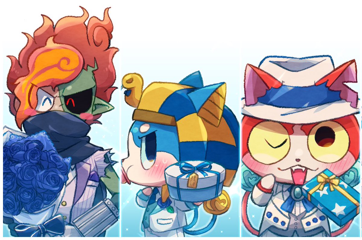 さえり Skeb常時受付中 やっっっと描けた Happy White Day バスターズトレジャー 男陣 半分現実半分幻覚 実装的な意味で T Co Pg79ptqllr Twitter