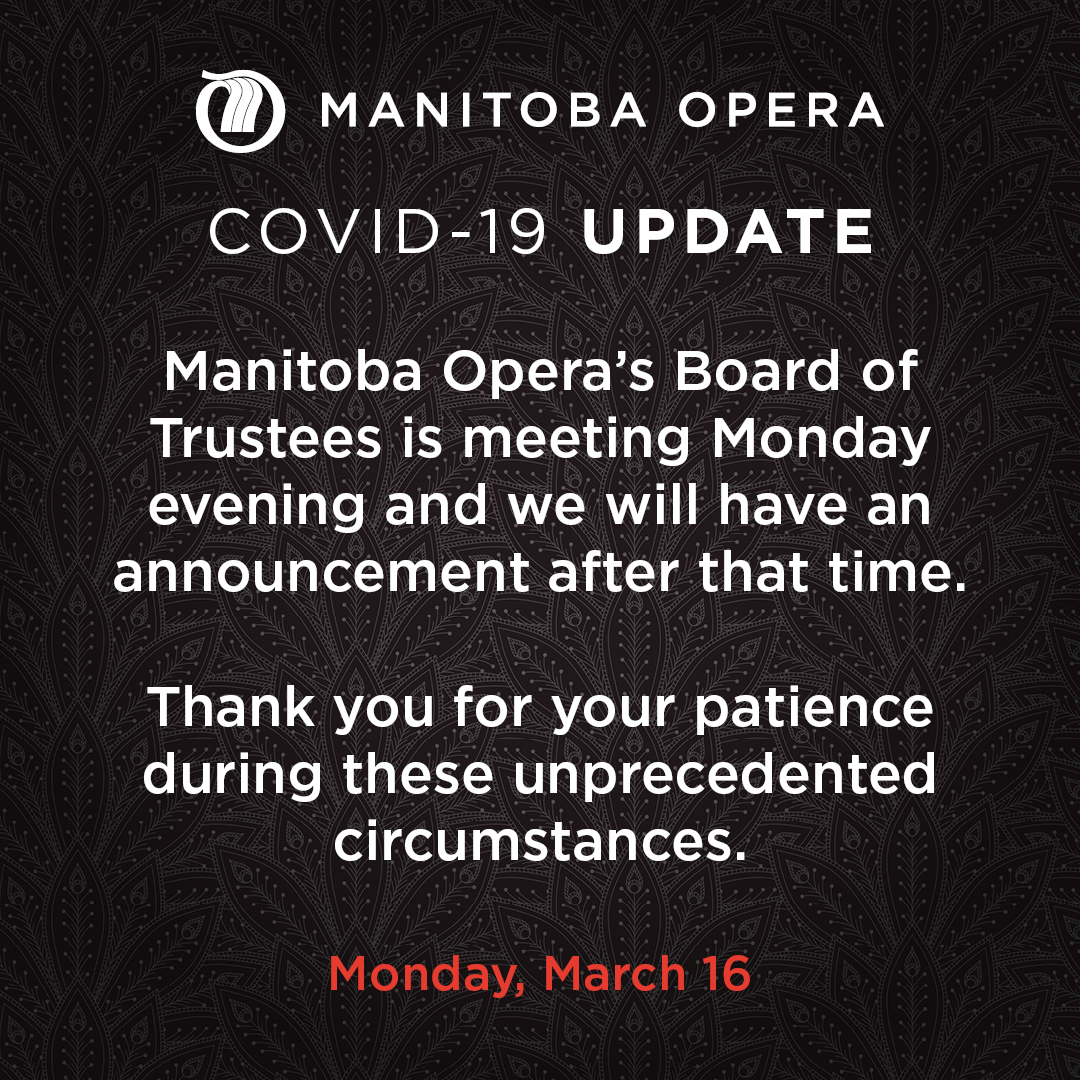 ManitobaOpera's tweet photo. β COVID-19 UPDATE β
#MBOpera #MOCarmen https://t.co/UiErrQ7Cr3