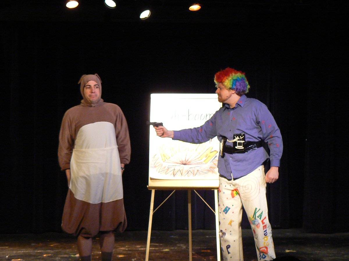 txdtheatre's tweet photo. Kaliedescope the Clown's Consonant Caravan, from #dareproject 5 (1/31/2007). https://t.co/Ppfcd3me0A