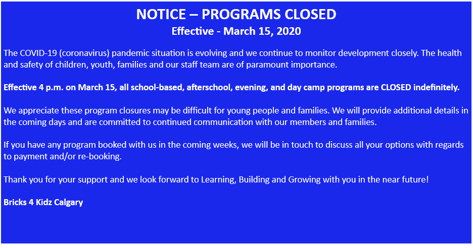 B4KCalgary's tweet photo. As of right now Summer Camps are still open and taking registrations. But we will continue to monitor the COVID-19 Situation and continiue to follow recommendations from the Government!

Thank you for your understanding! https://t.co/KBZgc9O8Pu