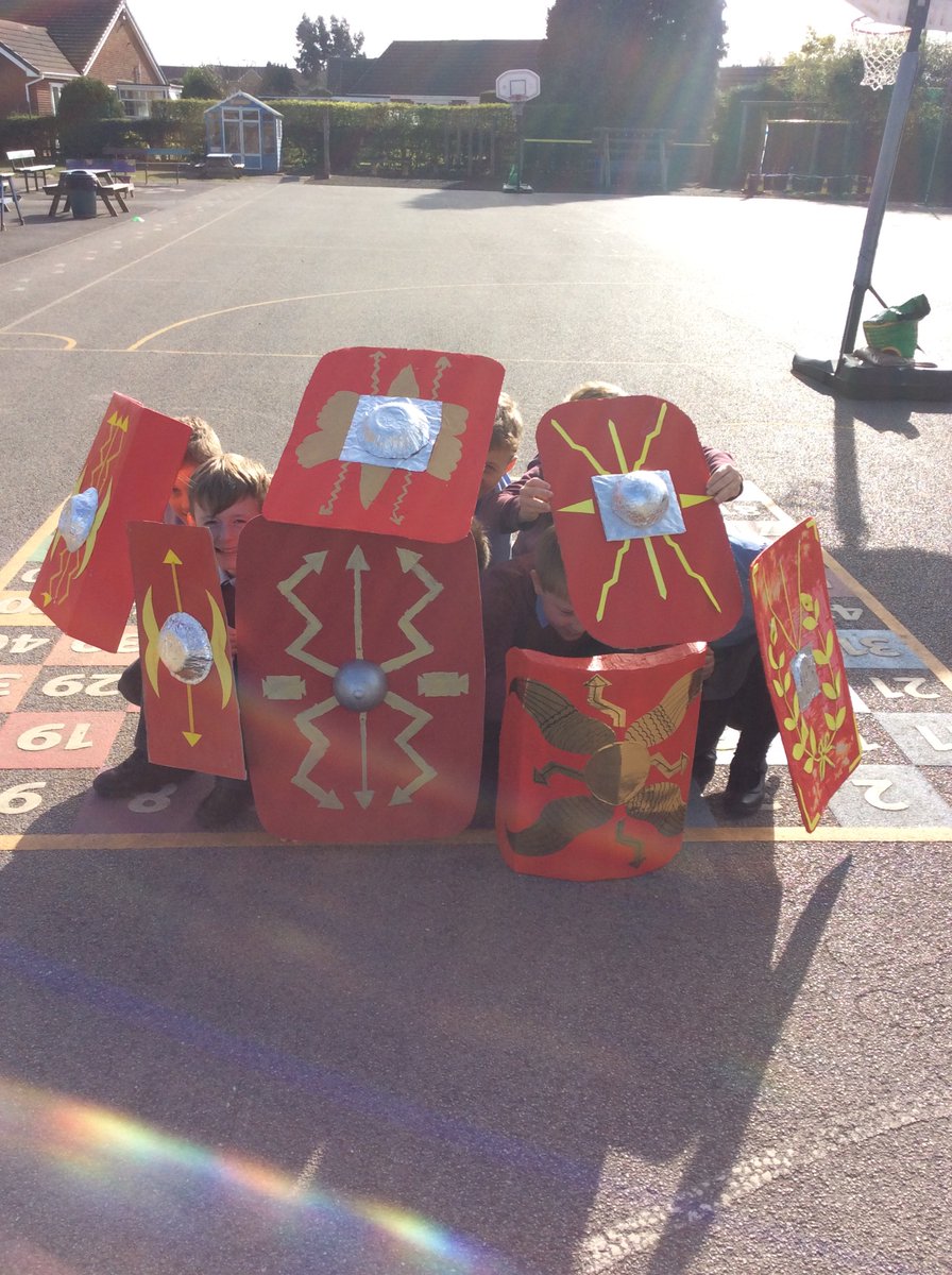 We have been using our shields to create Roman army fighting techniques <a href="/BrantonLearners/">Branton St Wilfrid's</a>