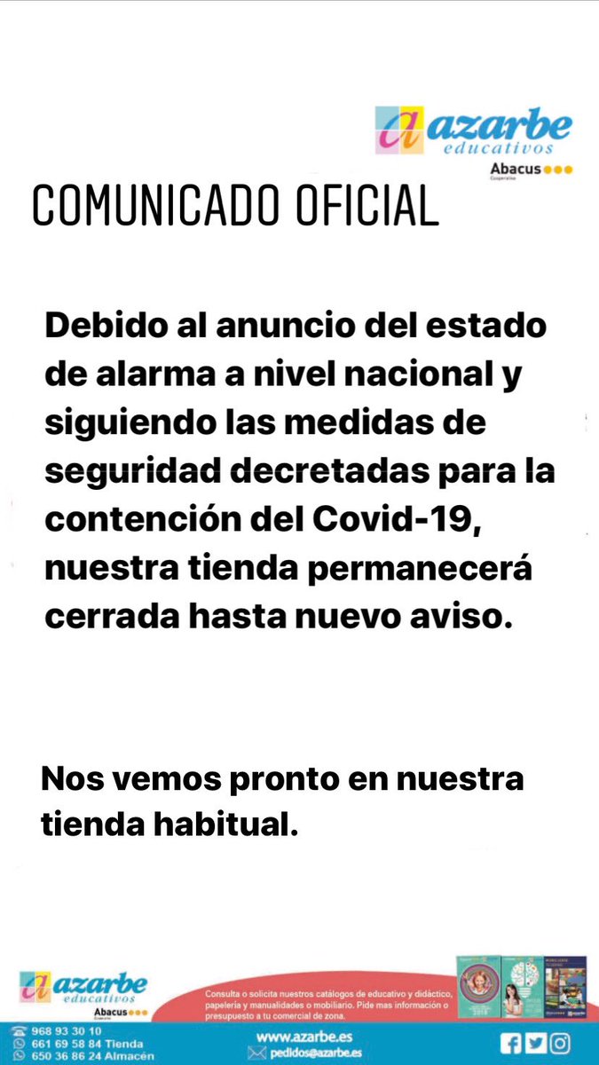 Comunicado oficial por parte de nuestro equipo.