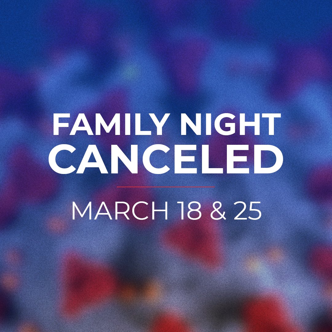 DoverYTH's tweet photo. Since schools have closed to slow the spread of coronavirus, we have also canceled services the next 2 Wednesdays, March 18 &amp; 25. Stay tuned to the church website for further updates. https://t.co/nmCMdYNcvK https://t.co/rZ2RMZfFCI