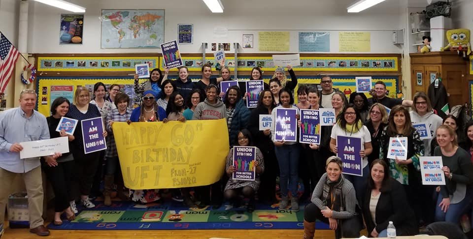 Happy 60th Birthday to UFT from P.S. 104Q Far Rockaway.  UFT Chapter Leader John Nolan is the best!  