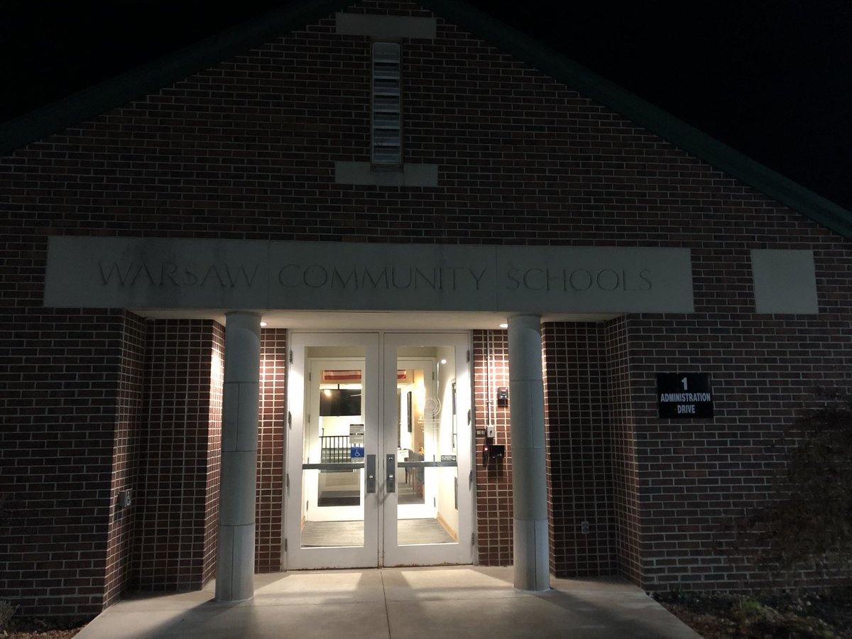 dahoffert's tweet photo. As I entered the @WCS_District office this morning......I knew a couple important things. Our mission stays the same even though the delivery method might differ. We care and love our students/community. That will continue to be shown in new ways. We are Warsaw! #wcsmission https://t.co/ZsOguCuXaZ