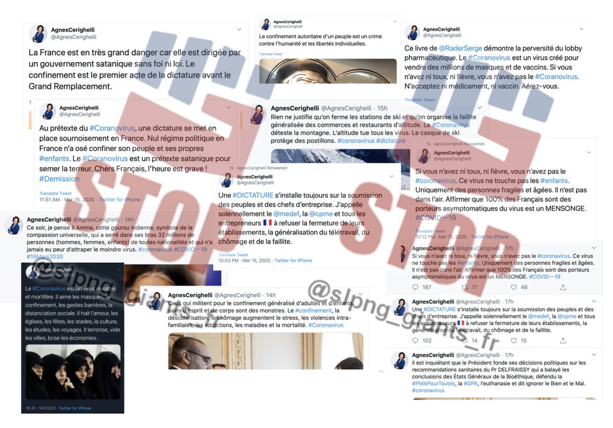 slpng_giants_fr's tweet photo. ☣️@damienviel @TwitterFrance @TwitterSafety

Ces tweets délirants dangereux ont été signalés pour "encouraging self-harm"

Notre pays a besoin d'un comportement responsable de la part de tous ! 

Vous avez supprimé les tweets de Clarke, faites-le chez A.C.❗️
#coronavirus https://t.co/vvttQlnR67