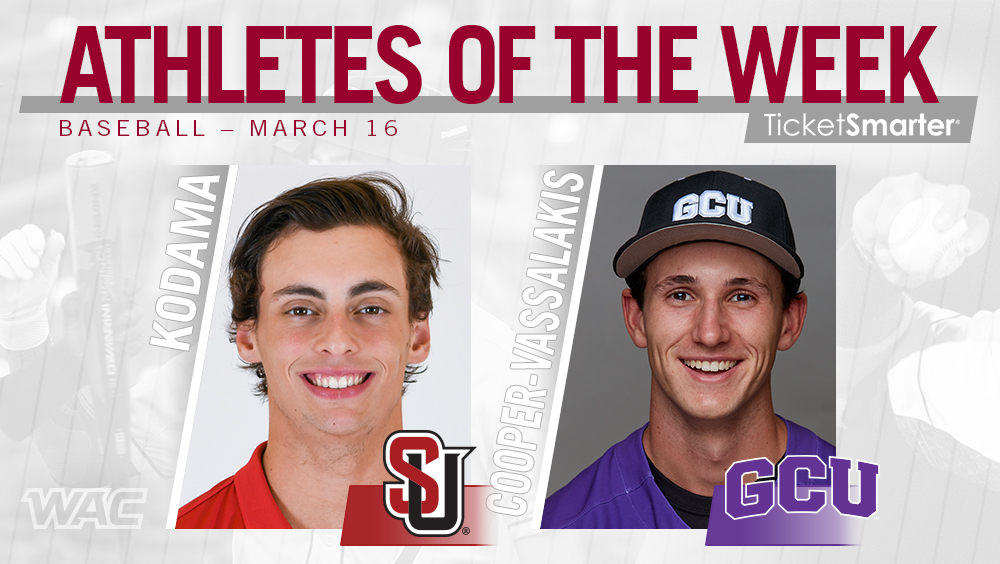 Let's celebrate something! Congratulations to <a href="/GoSeattleU/">Seattle U Athletics</a>'s Julian Kodama and <a href="/GCU_Lopes/">GCU Lopes</a>' Brodie Cooper-Vassalakis on being named <a href="/TicketSmarter/">TicketSmarter</a> #WACbsb Hitter and Pitcher of the Week! bit.ly/2WgdegL