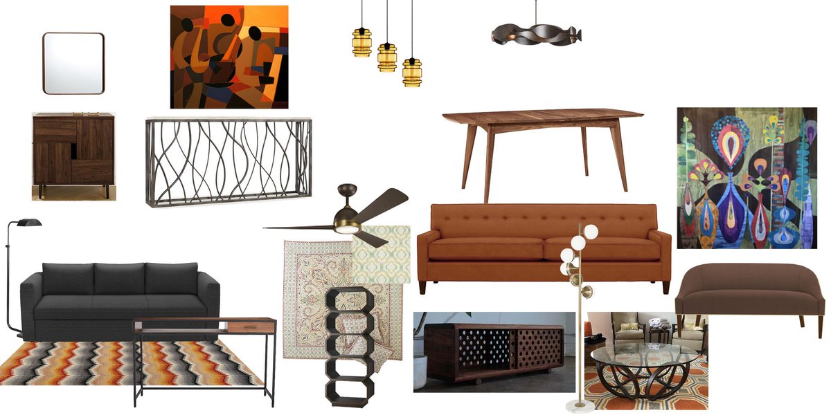 InsideWright's tweet photo. Mood boards can have different styles. When I’m designing a room from scratch, I tend to position the recommended pieces as they will eventually be experienced in the space. In this case the aesthetic of the whole space is consistent, and there is a mood board for each room. https://t.co/zTbIcBxUgw