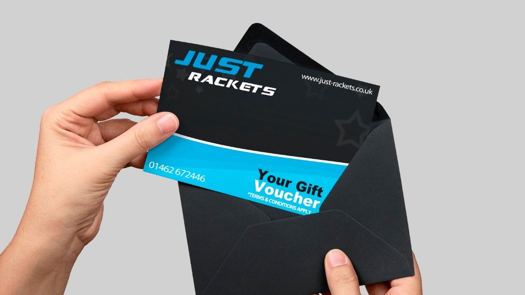 Just_Rackets's tweet photo. Treat a tennis, squash, and badminton lover in your life to a gift card from Just Rackets today! #squash #voucher #gift #surprise #present https://t.co/NPPehTiX6t
