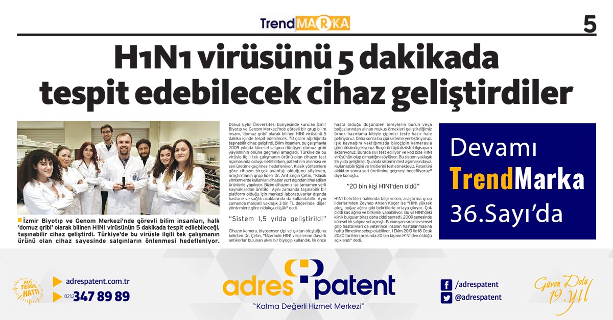 adrespatent's tweet photo. H1N1 Virüsünü 5 Dakikada Tespit Edebilecek Cihaz Geliştirdiler...
Haberin detayları için 👉 https://t.co/FH6yNM4qGR
#trendmarka #patent #tescil #patenttescili #AdresPatent https://t.co/NF7AdeWtj7